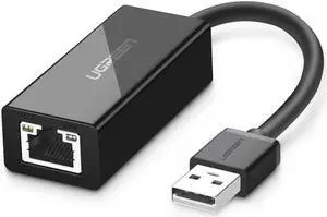 UGREEN Ethernet Adapter USB 2.0 to 10/100 Network RJ45 Lan Wired Adapter for Nintendo Switch, Wii, Wii U, Macbook, Chromebook, Windows 10, 8.1, Mac OS, Surface Pro, Linux ASIX AX88772 Chipset (Black)