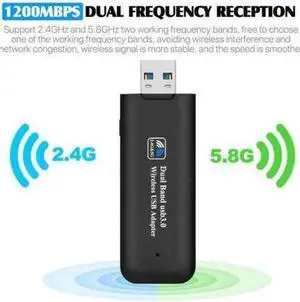 1pcs USB 3.0 AC1200 802.11ac WiFi Wireless Adapter 1200Mbps Dual Band Wireless USB Adapter WiFi Network Receiver Adapter 3D11