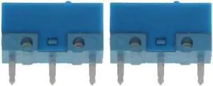 2Pcs Blue Dot Blue Shell 0.74N Mouse Micro Switch Gold Alloy Contacts 50 Millions Lifetime