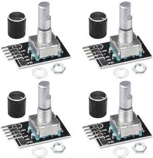 KY-040 Rotary Encoder Module 360 Degree Switch Encoders with Knob Cap Brick Sensor Modules (Pack of 4pcs)