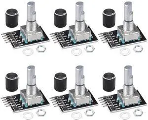 KY-040 Rotary Encoder Module 360 Degree Switch Encoders with Knob Cap Brick Sensor Modules (Pack of 6pcs)