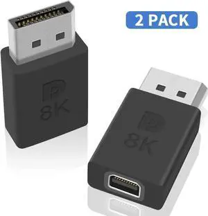 Displayport to Mini Displayport Adapter, Displayport 1.4 Adapter 8K UHD Video - DisplayPort Male to Mini DisplayPort Female Adapter, DP to mDP 1.2 Monitor Extension Adapter, 2Pack