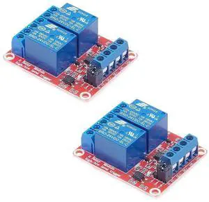 2pcs DC 24V 2 Channel Relay Module with Isolated Optocoupler High and Low Level H/L Level Trigger Module Triggered by DC 24V