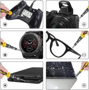 Computer Repair Kit, 122 in 1 Magnetic Laptop Screwdriver Kit, Precision Screwdriver Set, Small Impact Screw Driver Set with Case for Computer, Laptop, PC, for iPhone, Watch,Hand Tools Yellow