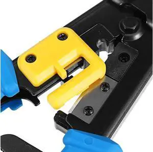 RJ45 Crimp Tool 6P 8P Multi-function Cable Cutter Pass Through Crimper Ethernet Cable Connector Crimping Tool Ratcheting Hand Tools Bonus CAT6 Connector 20 Pack