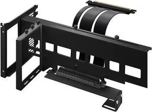 Vertical PCIe 4.0 GPU Mount Bracket Graphic Card Holder with 5V 3 Pin ARGB LED Module, Video Card VGA Support Kit with PCIe 4.0 X16 Gen4 17cm/6.69in Riser Cable 90 Degree Right Angle (Black)