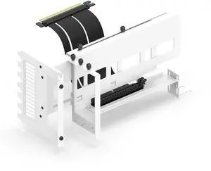Vertical PCIe 4.0 GPU Mount Bracket Graphic Card Holder with 5V 3 Pin ARGB LED Module, Video Card VGA Support Kit with PCIe 4.0 X16 Gen4 17cm/6.69in Riser Cable 90 Degree Right Angle (White)