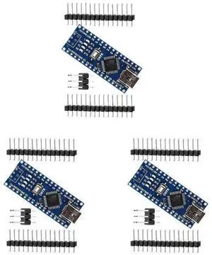 3pcs Nano V3.0 ATmega328P CH340G 5V 16M Mini USB Micro Controller Board Development Board with PIN Headers Pin Unsoldered