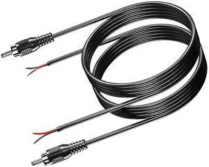 RCA to Speaker Wire Adapter, Speaker Bare Wire Cables to RCA Plugs Adapter Repair Cord for Amplifier Audio Video AV Receivers 2PACK