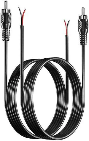 RCA to Speaker Wire Adapter, Speaker Bare Wire Cables to RCA Plugs Adapter Repair Speake Cord for Speakers Amplifier Audio Video AV Receivers 2 Pack 20AWG 6.6 ft