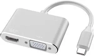 COFIER USB3.1 Converter Portable Type-c To Hdmi Vga Type-c To Vga Adapter Cable Converter for MacBook Connected To Display/projector