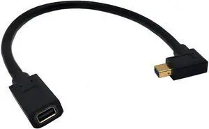 Mini DisplayPort Extension Cable, 1FT 90 Degree Mini DisplayPort (Mini DP) Male to Female 8K 1.4 Video Extension Cord with HBR2 support for with Mini DP PC/Laptop (Right Angle)