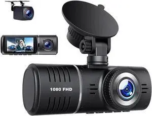 3 Channel Dash Cam 3 Channel 1080P+720P+720P Car Dvr Camera Driving Recorder,2.45Inch Car Camera,24/7 Parking Mode,Night Vision,Loop Recording,G-sensor,Seamless 1080P Video,HDR,Support 64GB Max