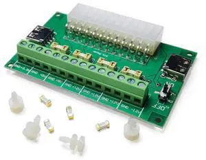 PSU Breakout Board ATX Power Supply DC 12V 5V 3.3V Splitter Module Desktop Adapter to USB A Hub Connector Computer Power Source Multi Port Output DIY Parent Child Electronic Kit with High Current Fuse