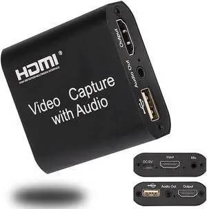 COFIER Video Audio Capture Card HDMI to USB 2.0 1080p Record with Loop Out for Gaming Streaming Teaching Video Conference and Live Broadcasting