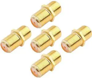 Coaxial Cable Connector F-Type RG6 Cable Extension Adapter (Pack of 5)