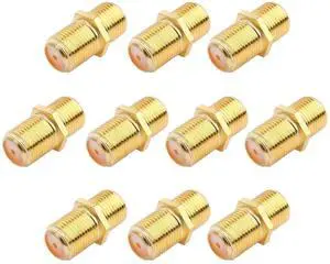 Coaxial Cable Connector F-Type RG6 Cable Extension Adapter (Pack of 10)