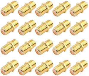 Coaxial Cable Connector F-Type RG6 Cable Extension Adapter (Pack of 20)