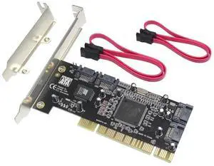 4 Ports PCI SATA Raid Controller Internal Expansion Card with 2 Sata Cables, PCI to SATA Adapter Converter for Desktop PC Support HDD SSD