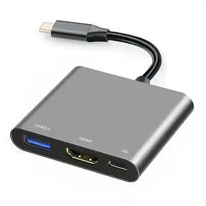 USB C to HDMI Multiport Adapter with Charging Port, USB C Laptop Docking Stations for Monitor Extend Display, USB-C to USB-A Converter 10Gbps, USBC 4K HDMI Hub Dongle for Mac iPad pro MacBook Laptop