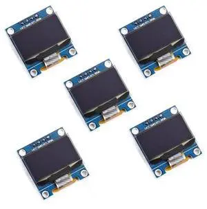 0.96 inch LCD OLED Display Board Module 12864 128X64 IIC I2C SSD1306 Driver 4 Pins for Raspberry Pi Arduino(5pcs, White Light)