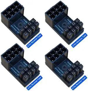 4-Pack 8 Pin 180 Degree Adapter, Reverse Type GPU VGA PCIe 8 Pin U Turn 180 Degree Angle Connector Power Adapter Board for Desktop Graphics Card