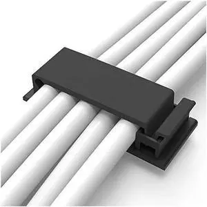 Cable Clips with Strong Self-Adhesive, Multipurpose Wire Clamps for Cable Management and Cable Runs, TV PC Wire Holder Sticky Tidy - (20pcs)