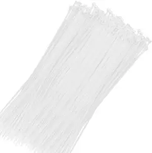 250pcs Zip Ties Plastic Cable Zip Ties Self-Locking Nylon Wire Ties Heavy Duty Ultra Strong Zip Straps (10 Inch, White)