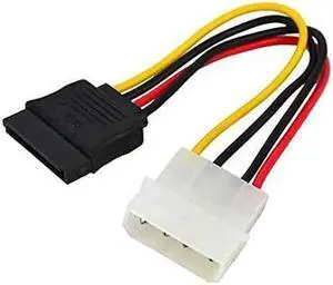 2.5 to 3.5 Inch Hard Disk Metal Bracket Adapter HDD Holder with IDE 4P Male to SATA 15 Pin Cable SATA 3.0 Cable for Desktop PCSSD Server (Yellow)