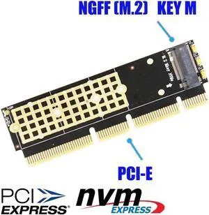 M.2 NGFF NVMe SSD to PCI-E 3.0 X4 X8 X16 Adapter M2 NGFF Key M PCI Express Extender Card Heat Sink Radiator for 1U 2U Servers PC