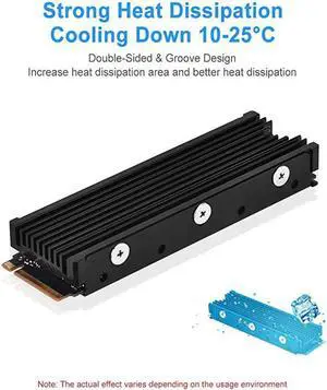 M2 2280 Heatsink DoubleSided Heat Sink Alloy Aluminum NGFF NVME Cooling Sink with 4 Thermal Conductivity Silicone Pads M2 SSD Cooler Set for 2280 M2 SSD