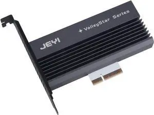 JEYI VolleyStar-PRO Black Heat Sink Heatsink M.2 NVMe SSD NGFF to PCIE X4 Adapter MKey Port Card PCI-E 3.0 x4 Full Speed RGB LED (Black)