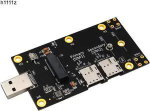 NGFF M.2 to USB 3.0 Adapter Expansion Card with Dual NANO SIM Card Slot for 3G/4G/5G Module Support M2 key B 3042/3052 Wifi Card