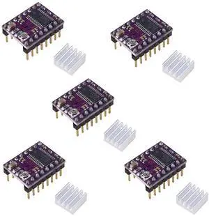 3D Printer Parts DRV8825 Stepper Motor Driver Module with Heat Sink for Ramps 1.4 StepStick A4988 (5pcs) 3D Printer Parts DRV8825 Stepper Motor Driver Module with Heat Sink for Ramps 1.4 StepStick A4988 (5pcs)