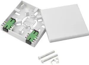FTTH Fiber Panel Box Enclosure,2 Core Fiber Optic Terminal Distribution Junction Box Double-Port SC/APC Type Panel Fiber Box ABS Plastic Outdoor Waterproof Dustproof DIY Case