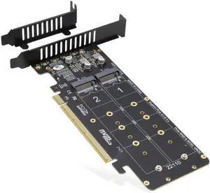 Quad PCIe NVMe Adapter, PCIe 4.0 x16 to 4Ports M.2 NVMe Converter Card for 2U Support NVMe SSD in Size 22110/2280/2260/2242 (PCI-e Bifurcation Required)