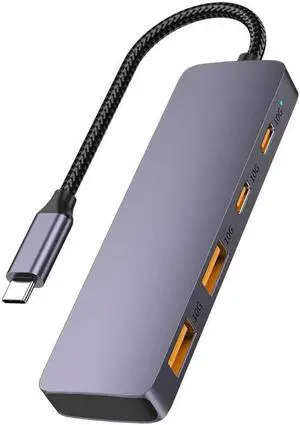 10Gbps USB C Hub, USB C Multiport with 4 Port USB 3.2 10Gbps Transfer, USB Port Hub, USB Hub for Laptop, PC, MacBook, Keyboard, Mouse, Dell, HP, Lenovo