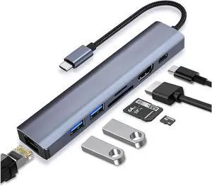 USB Hub, 7-in-1 USB to 1Gbps LAN Network HUB with 4K HDMI, 2*USB3.0, , SD/TF Card Readers, 100W PD USB Aluminum Extension for Laptop, iMac, PC, USB Flash Drives etc
Be the first to review this produc