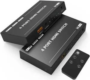 HDMI 2.1 Directional 4in 1out Switch with Remote Control 8K 60Hz 4K 120Hz Switcher Adapter 4 in 1 Out Converter Splitte For PC TV PS4 Xbox PS5 Projectors
