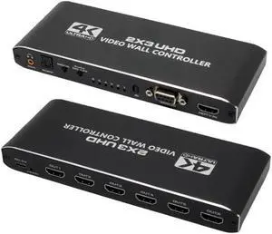 1 in 6 Out HDMI Video Wall Controller 2x3, 4K HDMI Video Image Processor,1 HDMI Input 6 HDMI Output 14 Modes,1x1 1x2 1x3 1x4 1x5 1x6 2x1 2x2 2x3 3x1 3x2 4x1 5x1 6x1 Support 180º Rotation