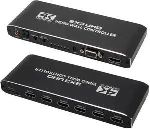 Video Wall Controller 2x3 4K 3840x2160@30Hz Processor HDMI1.4 HDCP 1.4 Support 14 Display Modes - 1x1 1x2 1x3 1x4 1x5 1x6 2x1 2x2 2x3 3x1 3x2 4x1 5x1 6x1 with 1 Input 6 Output with RS232