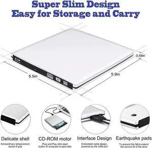 External Blu Ray Drive External Blu Ray DVD Drive USB3.0 USB C 3D Bluray Drive Player Burner Writer for Laptop/Mac/MacBook Pro/Air/PC/Windows MacBook Mac Linux OS Apple , Silver