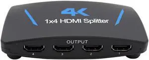4K Pro 1x4 HDMI Splitter - HDR, 4K 30Hz, with HDCP 1.4 Support (Compatible with PS4/5 Xbox Apple TV Fire Stick Roku Blu-Ray Player) 4K Pro 1x4 HDMI Splitter - HDR, 4K 30Hz, with HDCP 1.4 Support (Compatible with PS4/5 Xbox Apple TV Fire Stick Roku Blu-Ray Player)