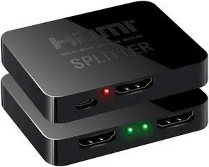 4Kx2K@60Hz 1 in 2 Out HDMI Splitter - Ultra HD 4K 1x2 V. 2.0 HDCP, Power HDMI Supports 3D Full HD 1080P for Xbox, PS4 PS3 Fire Stick Blu Ray Apple TV HDTV