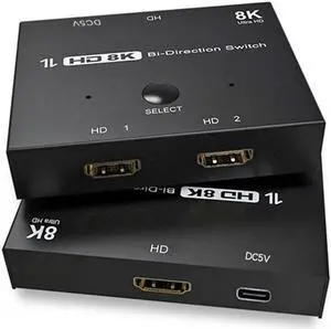 HDMI-compatible 2.1 HD Switcher Adapter 4K 120Hz 8K 60Hz Ultra HD Switcher Bi-Direction 2 in 1/1 in 2 Converter Splitter For PS4/5 TV Box HDTV Xbox Projector
