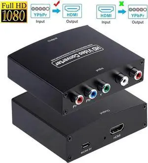 Component to HDMI Adapter YPbPr to HDMI Coverter + R/L NEWCARE Component 5RCA RGB to HDMI Converter Adapter Supports 1080P Video Audio Converter Adapter for DVD PSP to HDTV Monitor