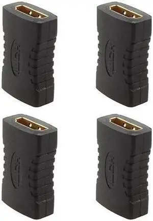 (4 Pack) HDMI Female to Female Adapter Gold Plated High Speed HDMI Female Coupler 3D&4K Resolution