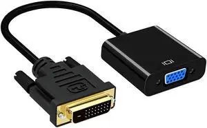 DVI to VGA Adapter Cable 1080P DVI-D Male to VGA Female Gold Plated Monitor Cable from Laptop, PC Host, Graphics Card to Monitor Display or Projector - DVI-D 24+1 to VGA