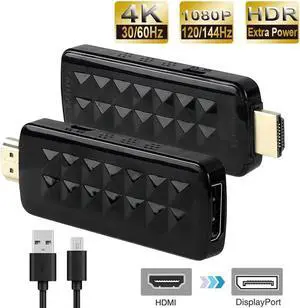 HDMI to DisplayPort Adapter 4K 24K Gold Plated HDMI Male to Displayport DP Female ConverterUni-Directional Display Port to HDMI Converter Compatible for More- (OZHD2)