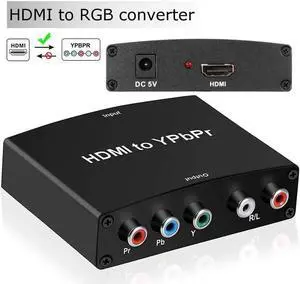 HDMI to YPbPr Converter , Aluminum 1080P HDMI in Component Out Converter, HDMI to RGB 5RCA Converter for MacBook TV Blu-Ray DVD PS4 DVD, PSP, Xbox 360(HDMI to Ypbpr)